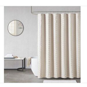 Madison Park Metro Woven Clipped Solid Shower Curtain 72x72